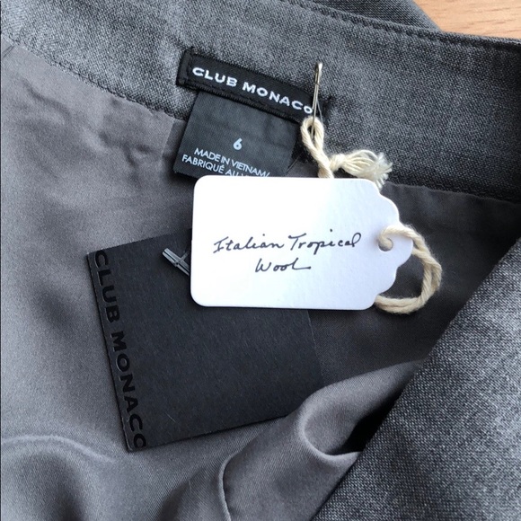NWT Club Monaco Italian Wool Skirt in Grey - Picture 3 of 6